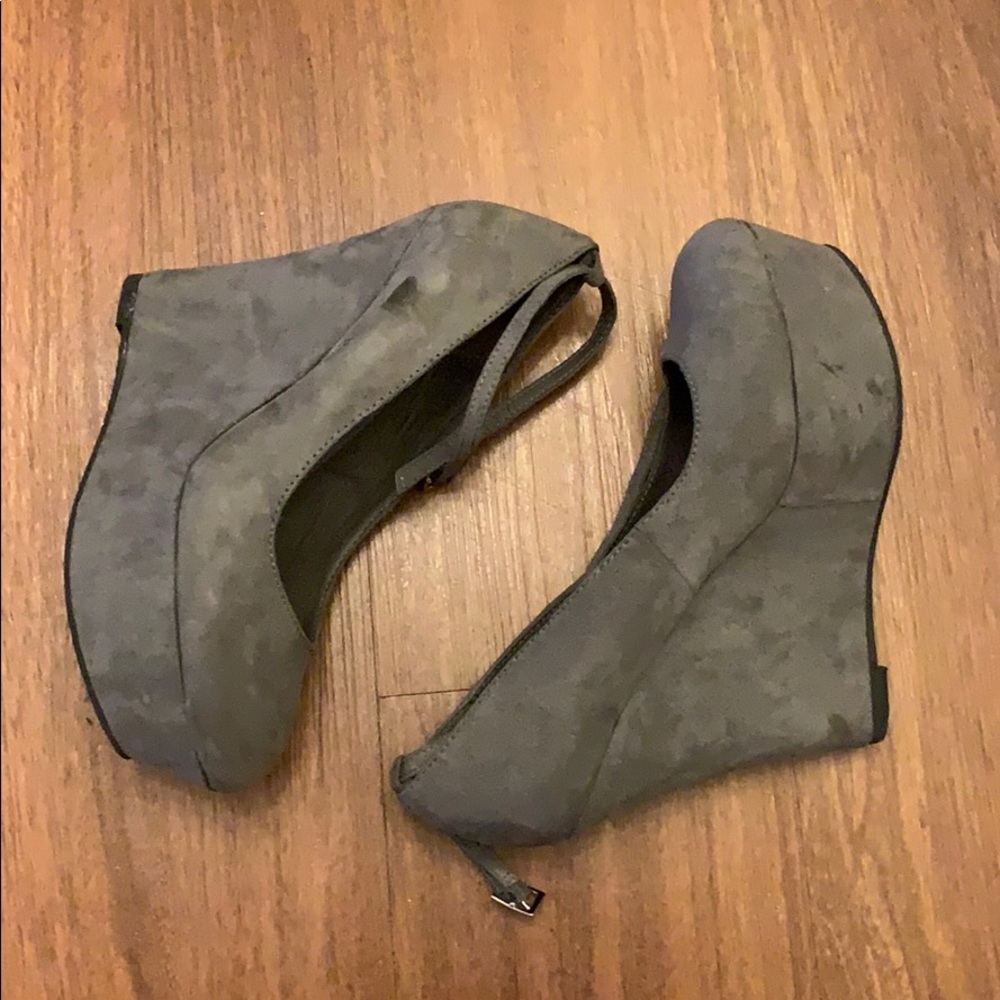 Grey Suede Wedge Heels!